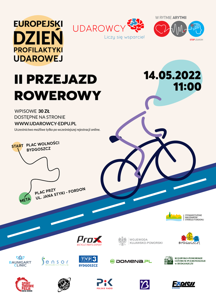 Udarowcy na rowerach – rekreacyjny przejazd rowerowy z okazji Europejskiego Dnia Profilaktyki Udarowej